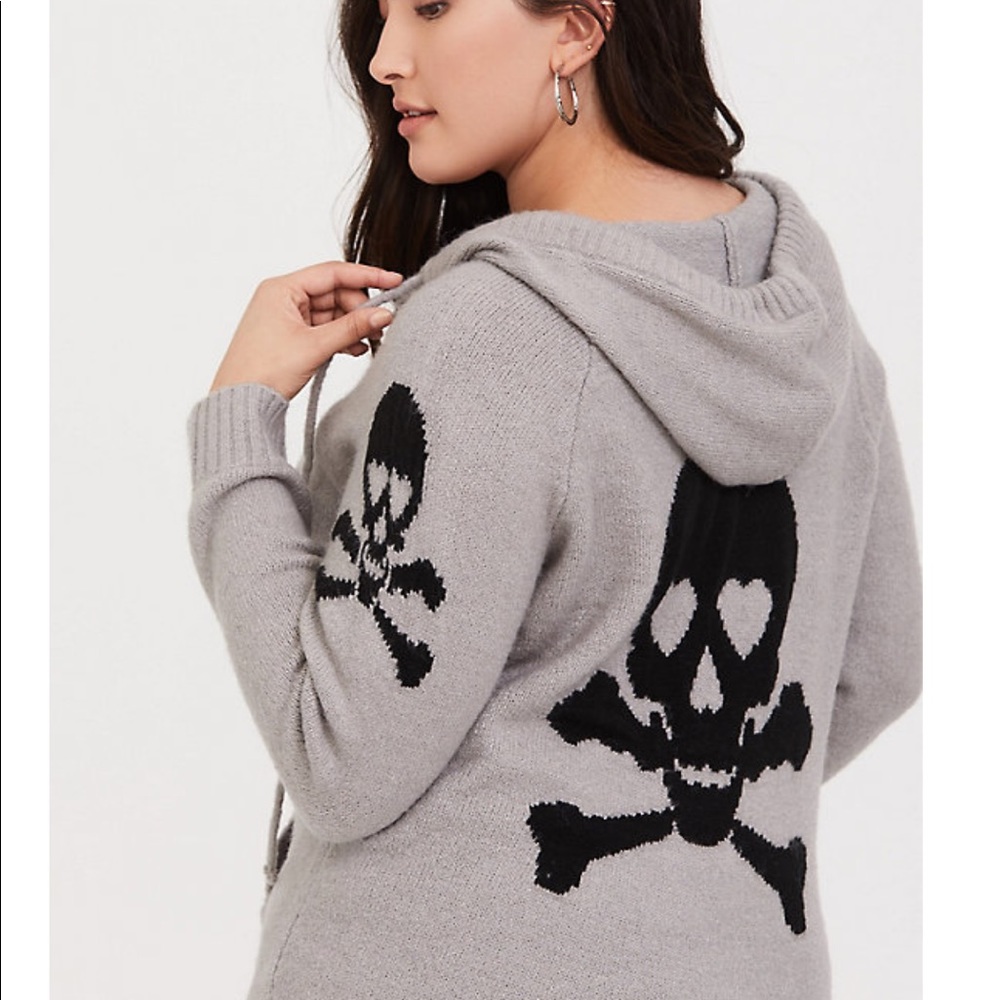 Torrid Zip-Up Skull Sweater